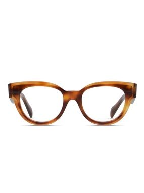 Celine Tortoiseshell Amber Round Acetate Women's Glasses - CL5015IN